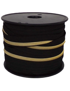 Nylon sluiting 5 mm lurex - Zwart en goud