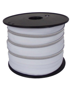 Nylon sluiting 5 mm lurex - Wit en zilver