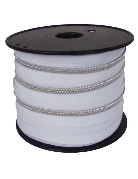 Nylon sluiting 5 mm lurex - Wit en zilver