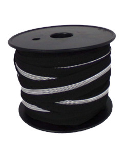 Nylon sluiting 5 mm lurex - Zwart en zilver
