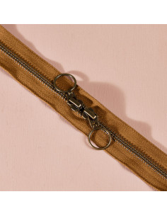 Dubbele messing rits Ochre 60 cm - Atelier Brunette