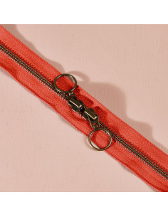 Dubbele messing ritssluiting Tangerine 60 cm - Atelier Brunette