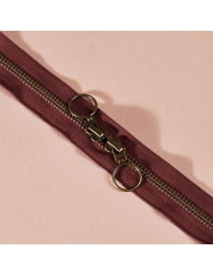Dubbele messing rits Rust 60 cm - Atelier Brunette