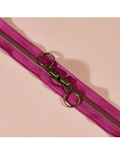 Dubbele messing rits Dahlia 60 cm - Atelier Brunette