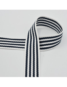 Gestreepte riem voor tas - Marineblauw