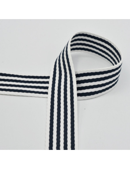 Gestreepte riem voor tas - Marineblauw