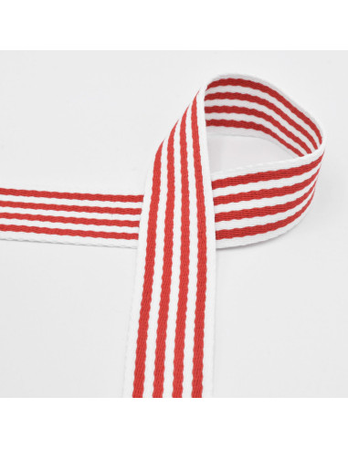 Gestreepte riem voor tas - Rood
