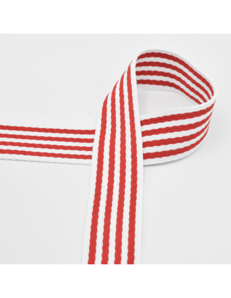 Gestreepte riem voor tas - Rood