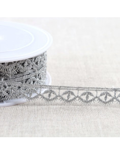 Metallische guipure oog - Zilver