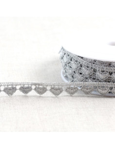 Metallische guipure hart - Zilver