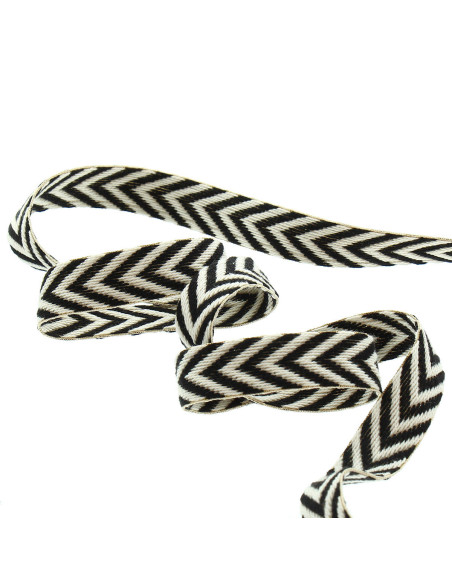 Chevron galon - Zwart en natuurlijk