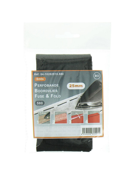 Versteviging voor snelle rand Perfobande 25 mm - Zwart