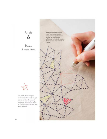 Sashiko borduurboek verfraaid