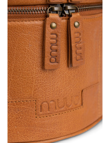 Leren opbergtas voor breien Muud Bturn - Whisky