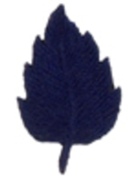 Donkerblauw strijkembleem blad