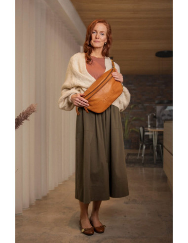 Muud Vegas XL leren heuptas - Whisky