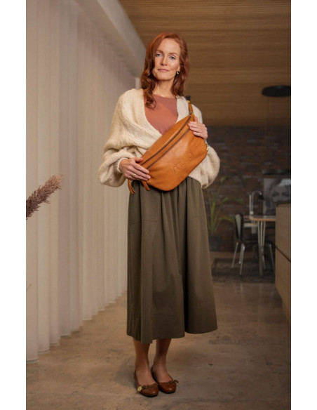 Muud Vegas XL leren heuptas - Whisky