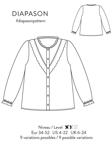 Blousepatroon Diapason - Atelier Scämmit