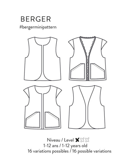 Patroon van Berger Mini gilet of vest - Atelier Scämmit
