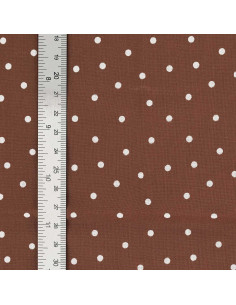 Katoenen popeline stof met stippen - Terracotta 2