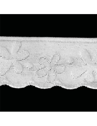 Elastische lingerie met gestileerde bloemenkant wit