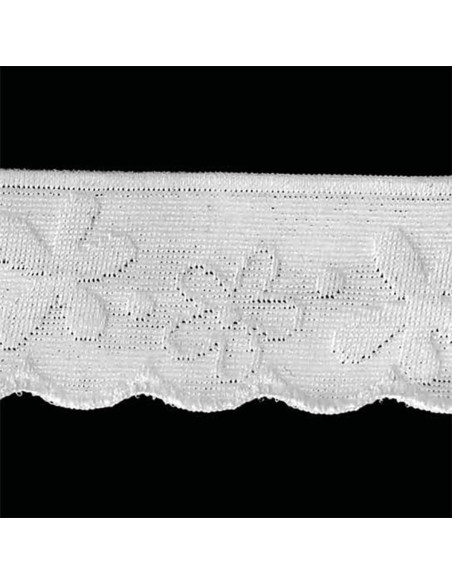 Elastische lingerie met gestileerde bloemenkant wit