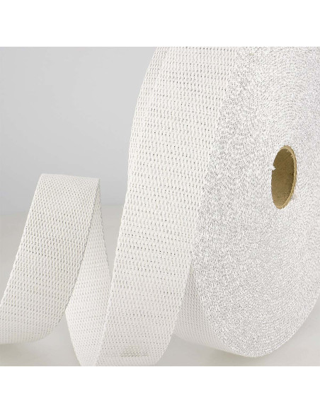 Lurex tasriem - Wit en zilver