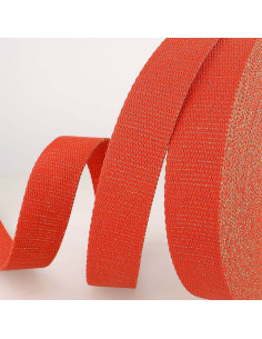 Lurex tasriem - Rood en goud