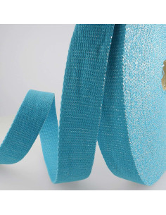 Lurex tasriem - Turkoois en zilver