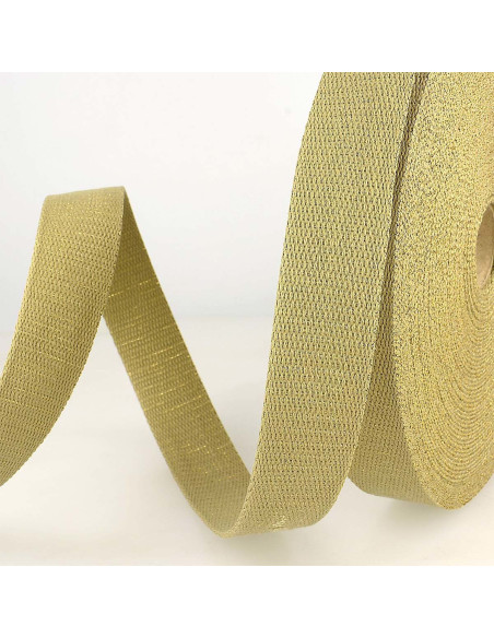 Lurex tasriem - Linnen en goud