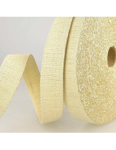 Lurex tasriem - Ecru en goud