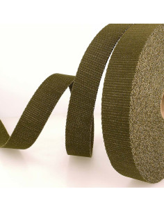 Lurex tasriem - Khaki en goud