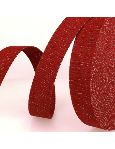 Lurex tasriem - Bordeaux en goud
