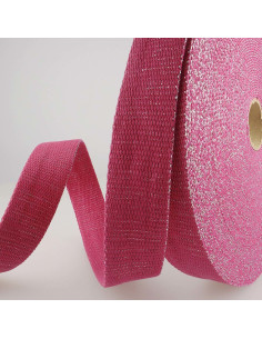 Lurex tasriem - Fuchsia en zilver