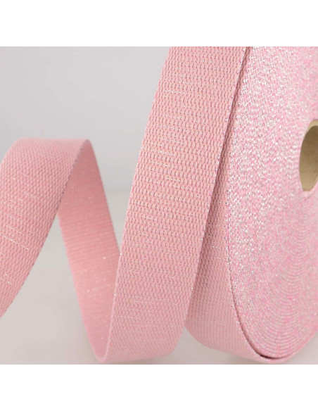 Lurex tasriem - Roze en zilver