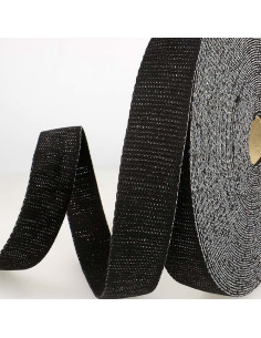 Lurex tasriem - Zwart en zilver