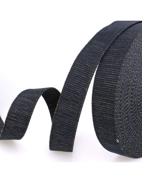 Lurex tasriem - Marine en goud