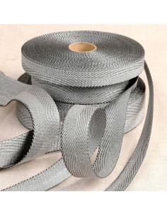 Metalen tasriem - Zilver met zwarte rand
