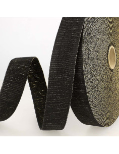 Lurex tasriem - Zwart en goud