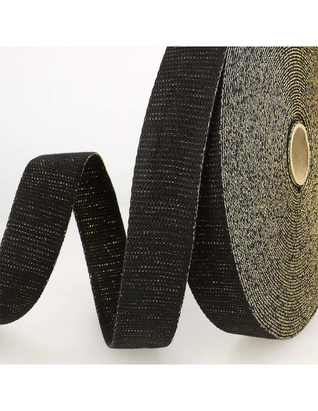 Lurex tasriem - Zwart en goud