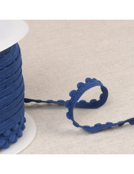 Elastiek pompons - Marineblauw