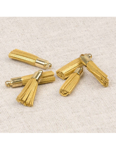 Set van 6 mini pompons - Goud