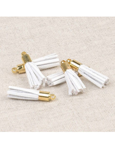 Set van 6 mini pompons - Wit