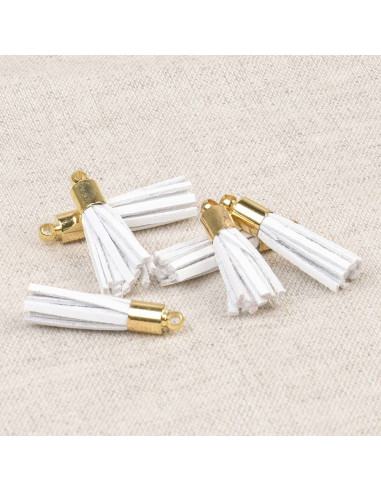 Set van 6 mini pompons - Wit