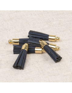 Set van 6 mini pompons - Marineblauw