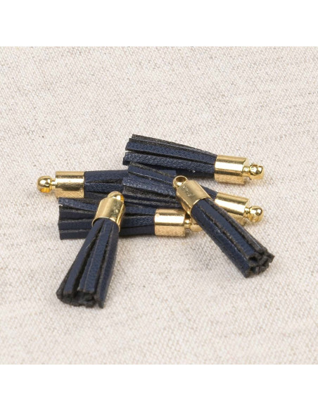 Set van 6 mini pompons - Marineblauw