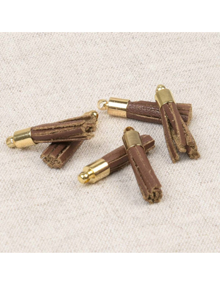 Set van 6 mini pompons - Bruin