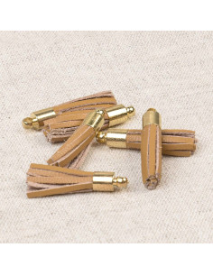 Set van 6 mini pompons - Camel