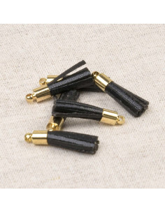 Set van 6 mini pompons - Zwart