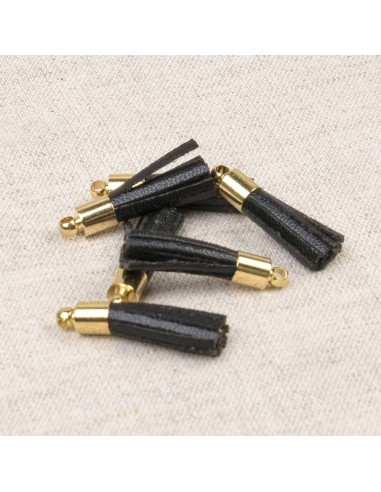 Set van 6 mini pompons - Zwart